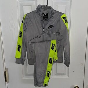 Nike Gray and Yellow Tracksuit